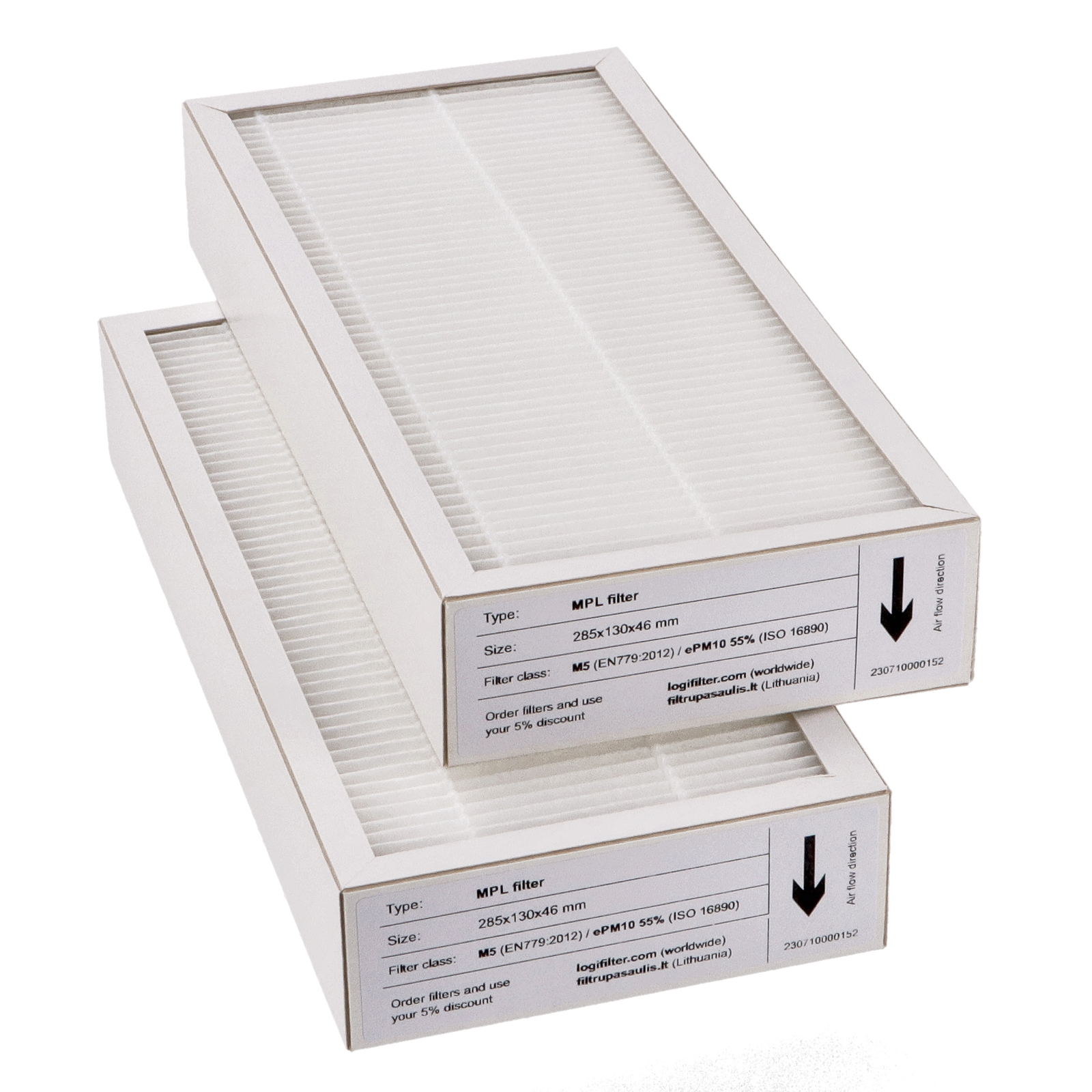 Komfovent Domekt R 190-200 V C4 filter set M5+M5 (house brand) 285x130x46