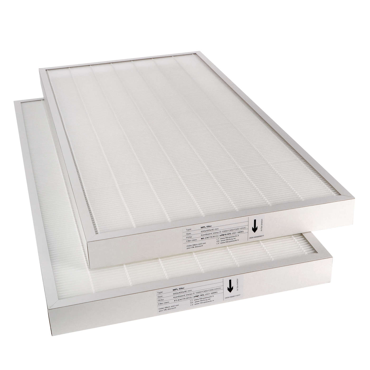 Komfovent Verso R 1000/1300/1500 H/V/U filter set M5+F7 (house brand)