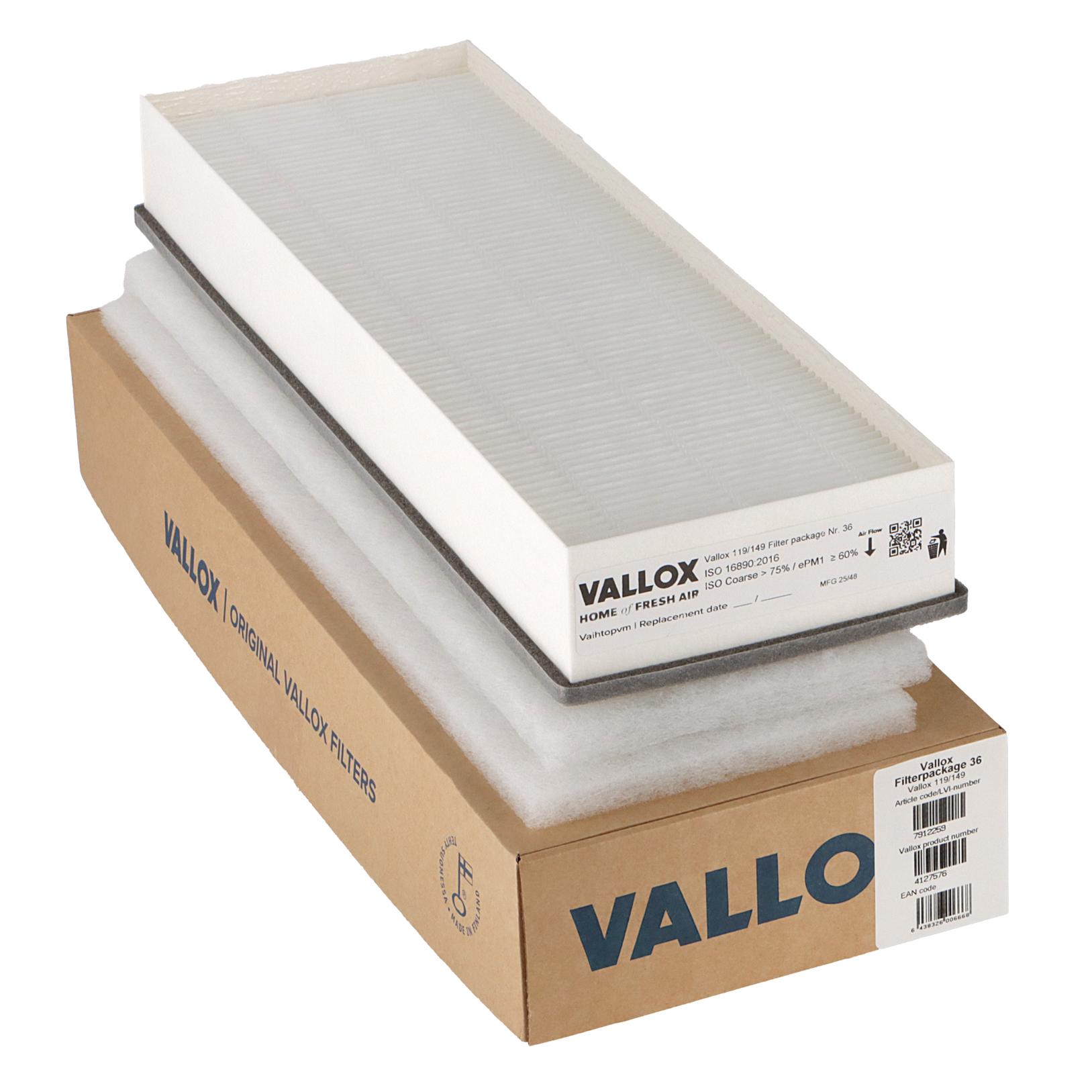 Vallox 119-149 filter set No. 36 G4+G4+F7 (original)