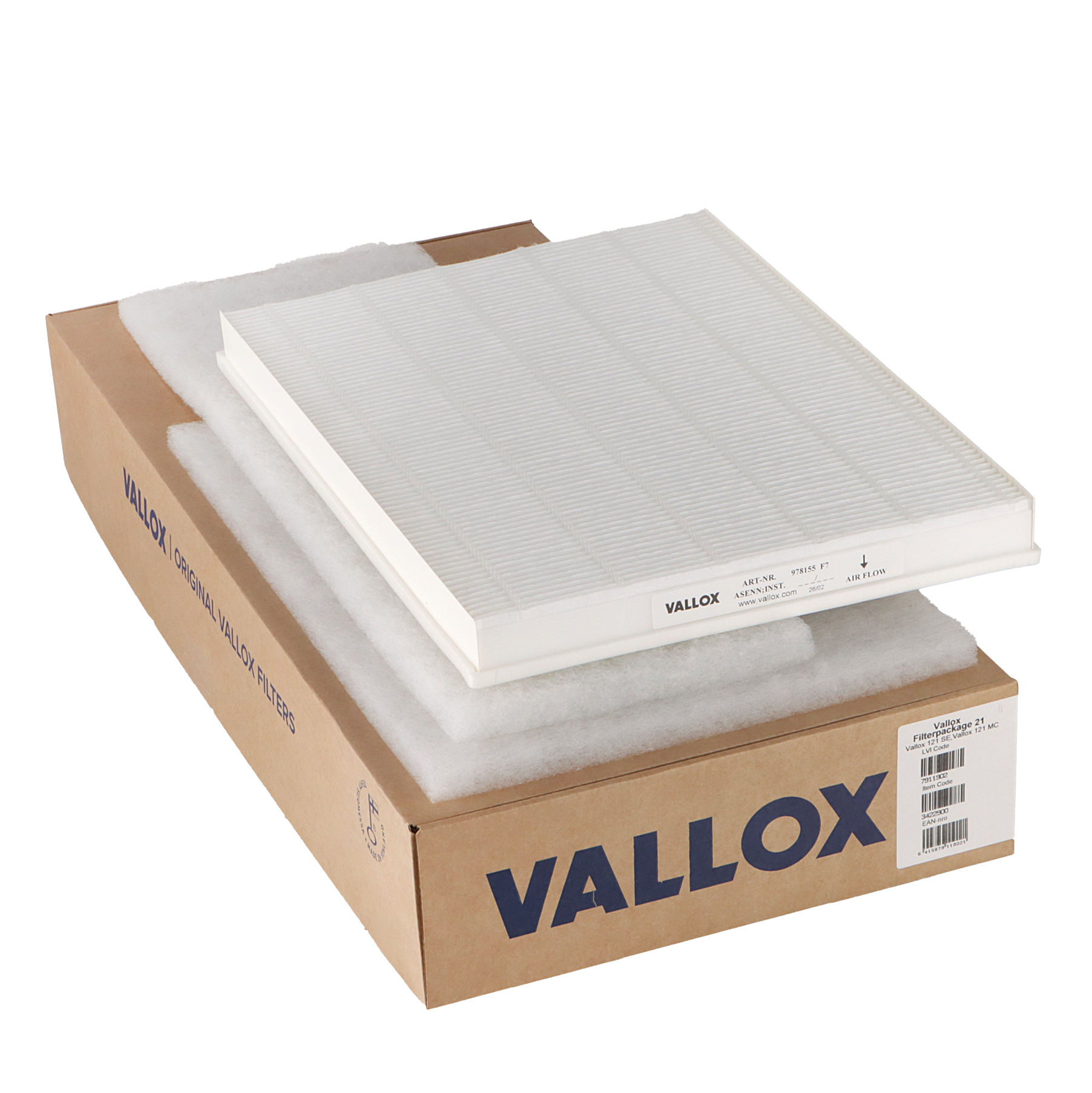 Vallox 121 SE-MC filter set No. 21 G4+G4+F7 (original)