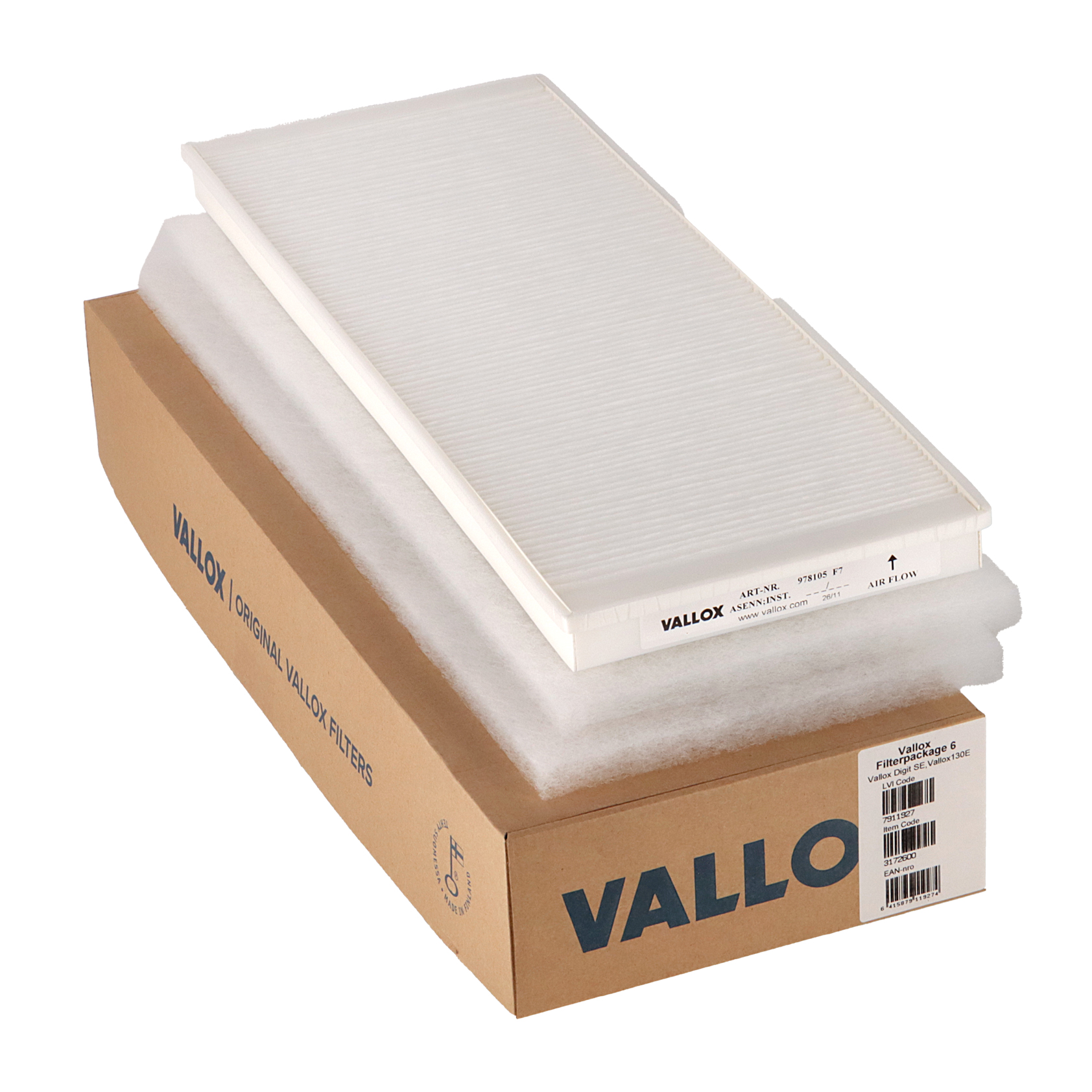 Vallox Digit SE-130 E filter set No. 6 G4+G4+F7 (original)