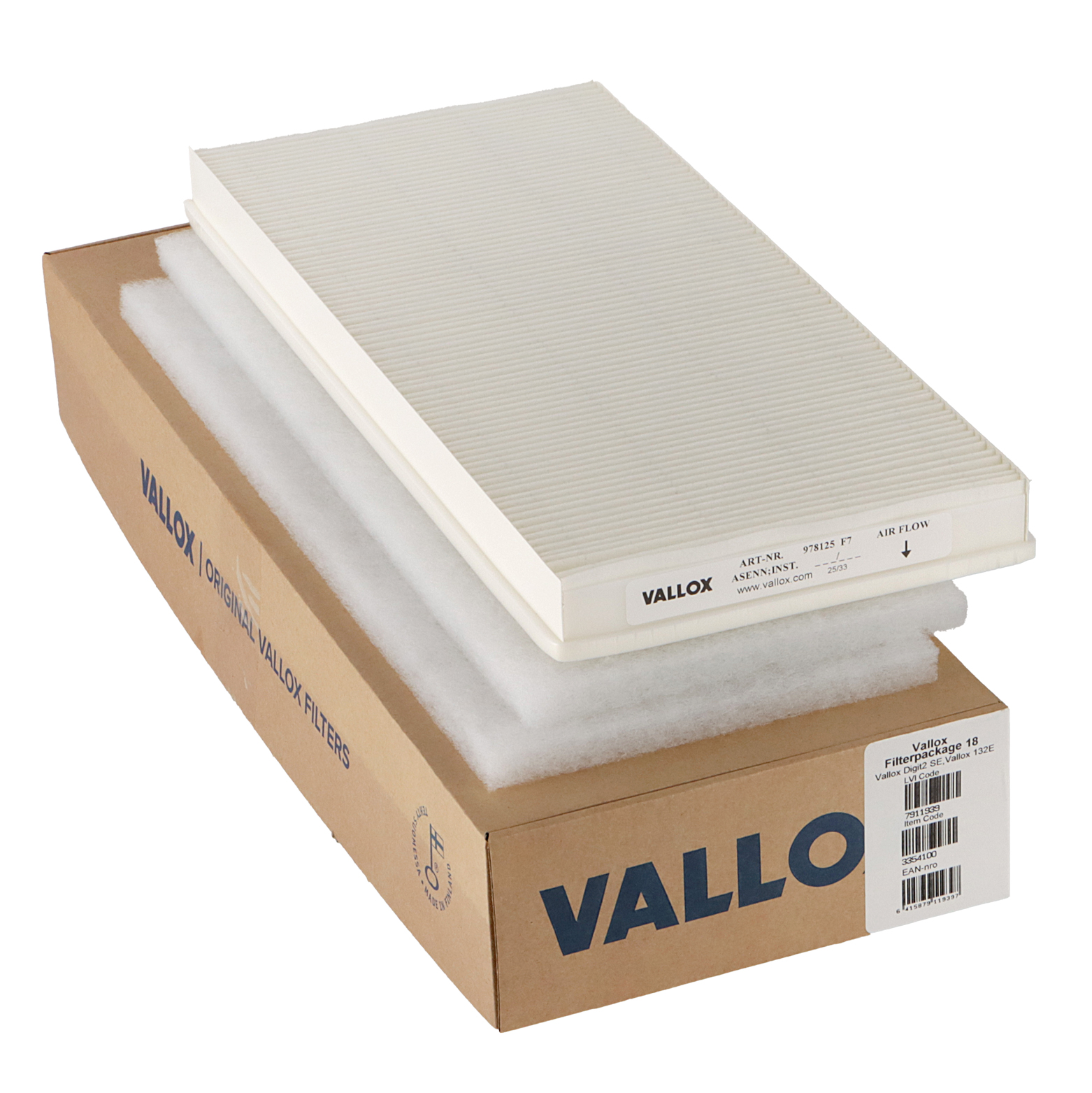 Vallox Digit2 SE - 132 E filter set No. 18 G4+G4+F7 (original)