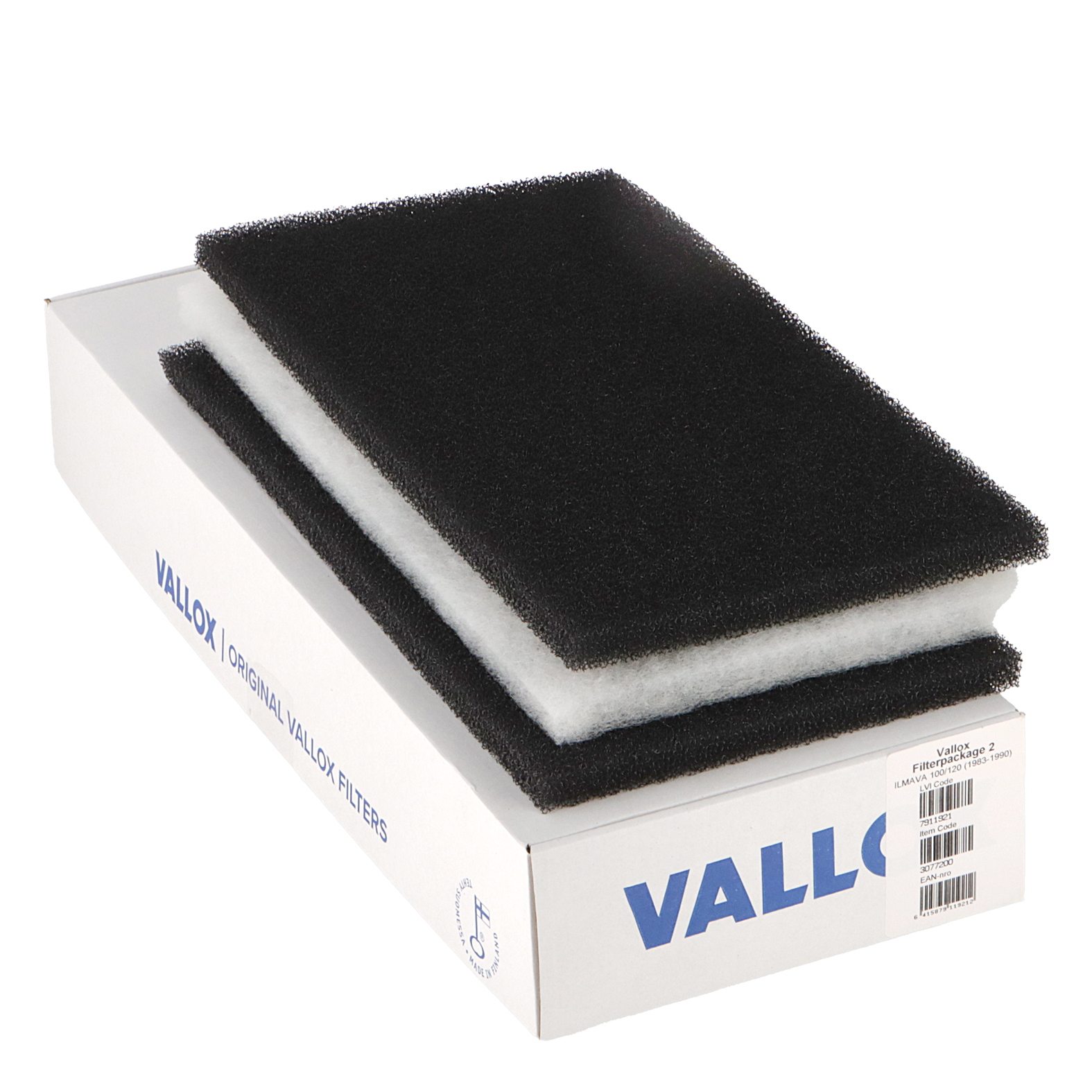 Vallox ILMAVA 100-120 (1983-1990) filter set No. 2 G1+G1+G4 (original)