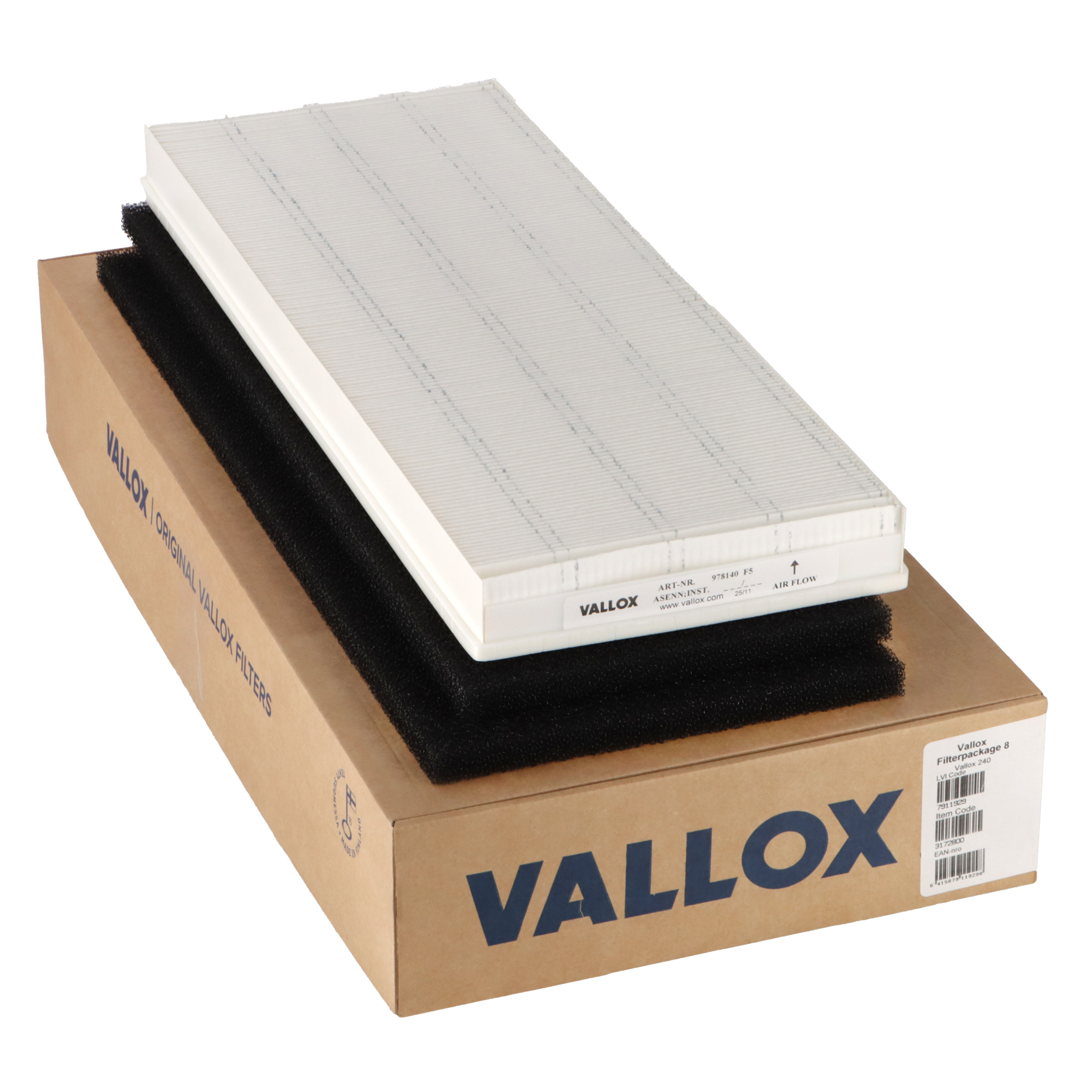 Vallox ILMAVA 240 filter set No. 8 G1+G1+M5 (F5) (original)