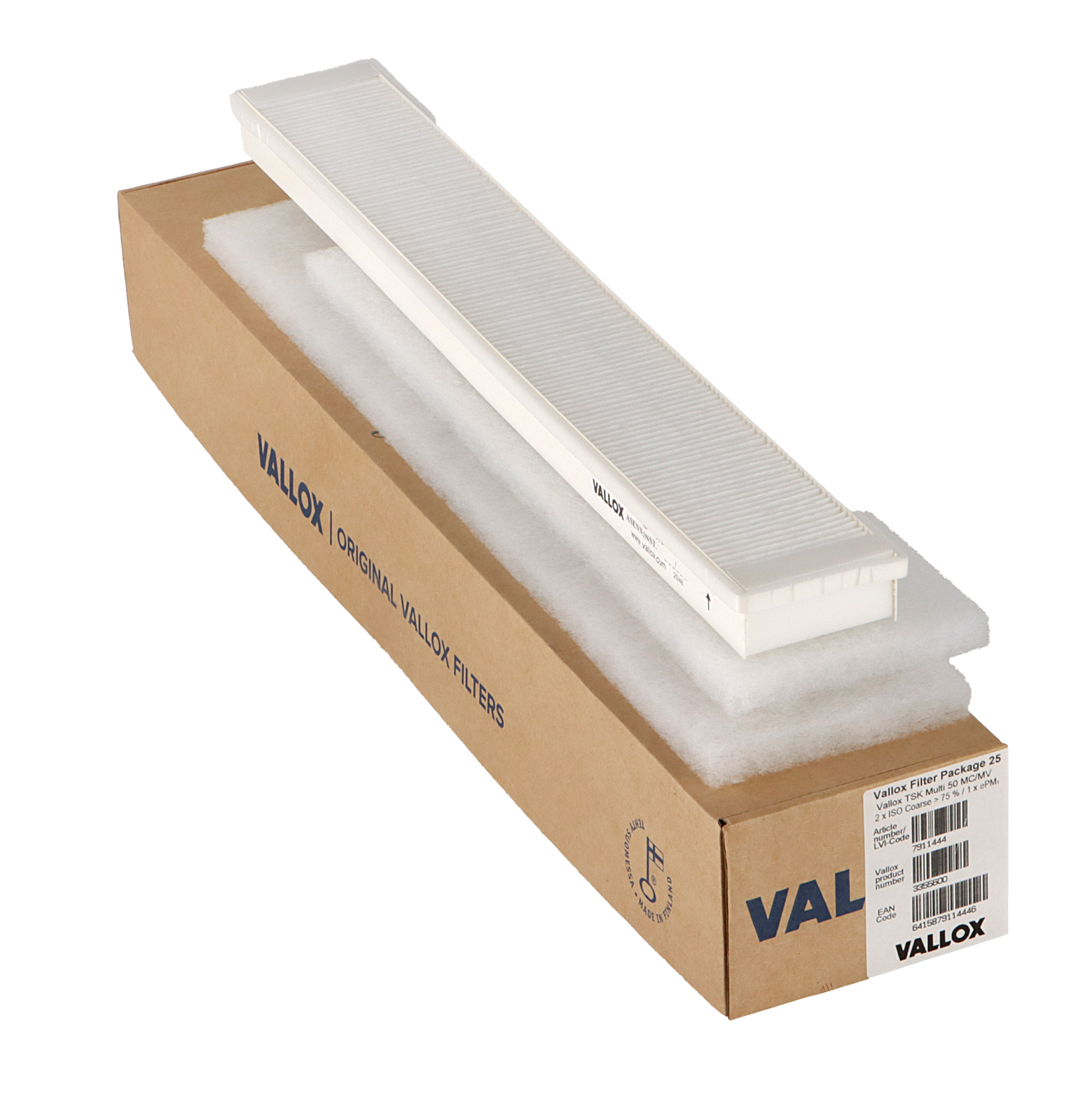 Vallox TSK Multi 50 MC-MV filter set No. 25 G4+G4+F7 (original) 400x105x20 + 500x105x20 + 500x70x25