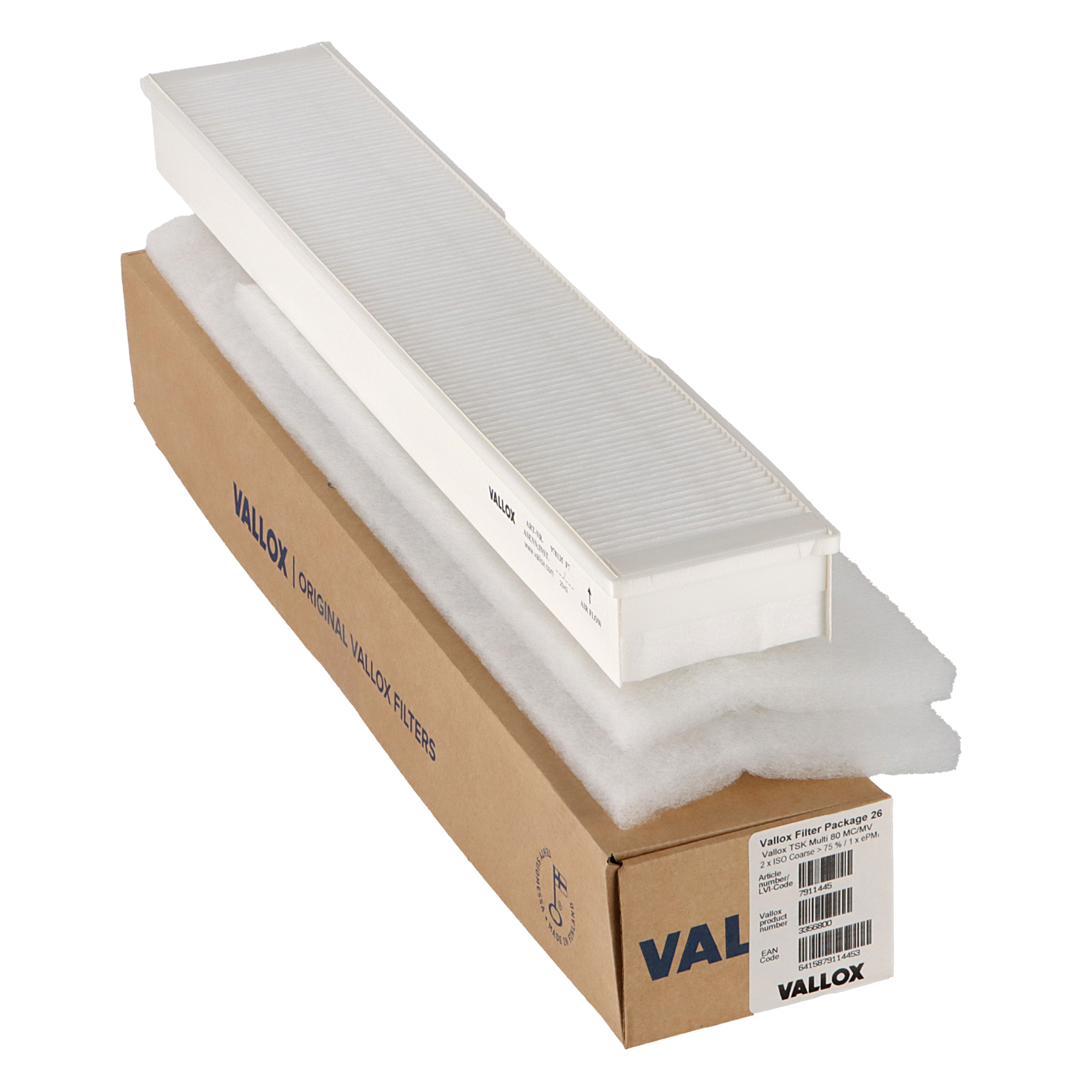 Vallox TSK Multi 80 MC-MV filter set No. 26 G4+G4+F7 (original) 450x145x20 + 580x145x20 + 580x97x48