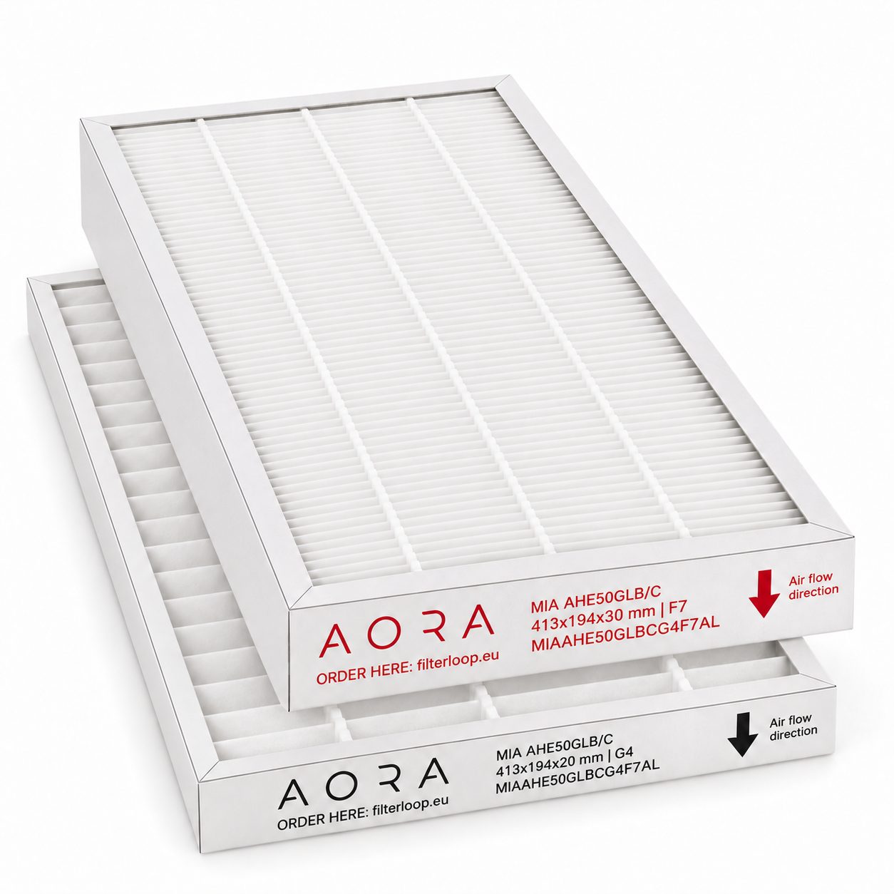 MIA AHE50GLB/C filter set G4+F7 (house brand) 413x194x20 + 413x194x30